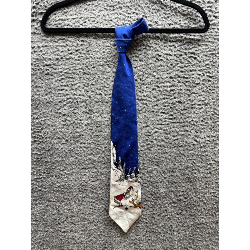 Vintage Dr. Seuss 1994 How the Grinch Stole Christmas Silk Tie Multicolor‎